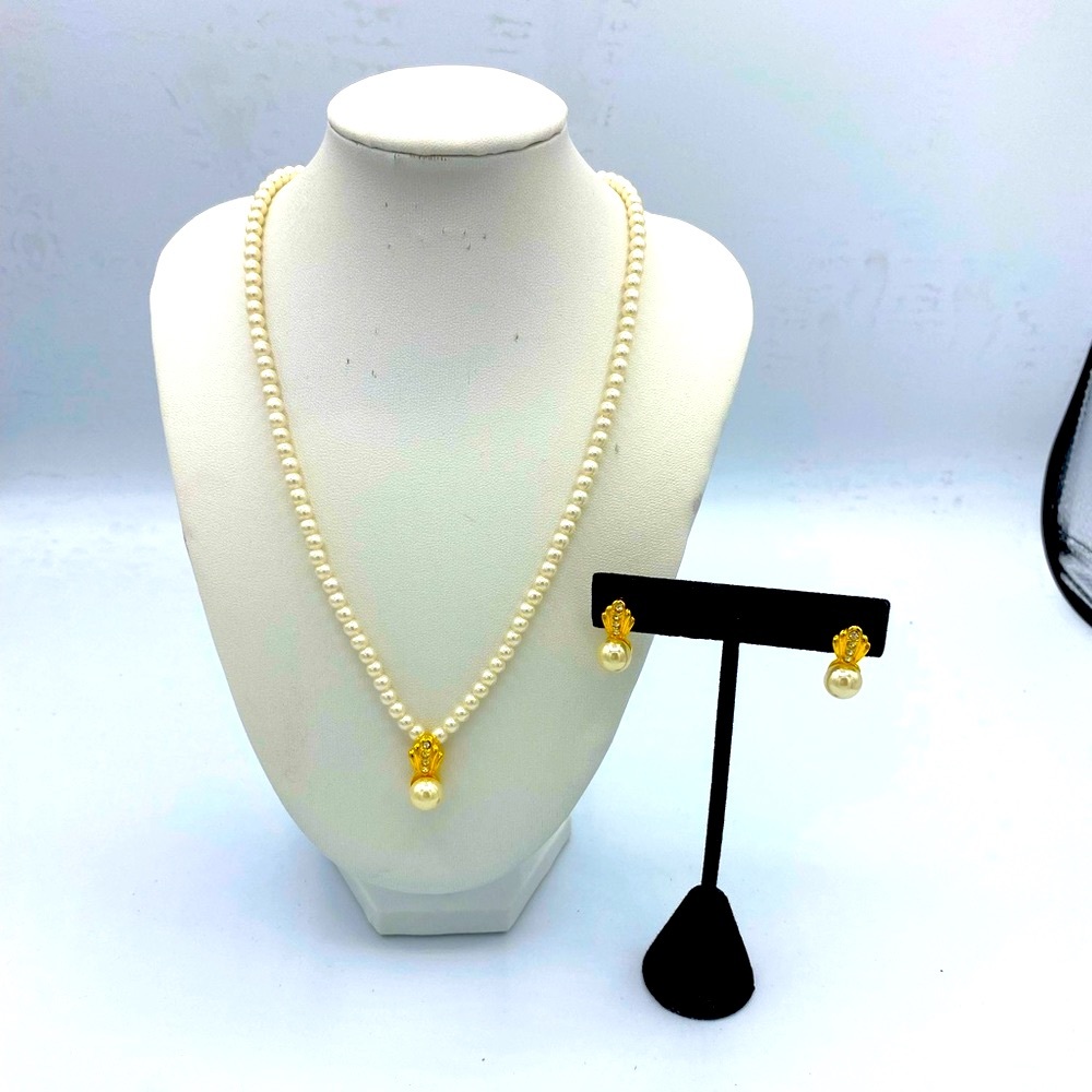 Bridal Faux Pearl Necklace Set